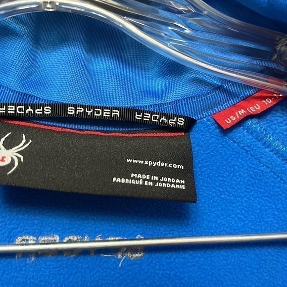 SPYDER- Light Blue With Light Green Trim Sweater Jacket - Picture 4 of 7